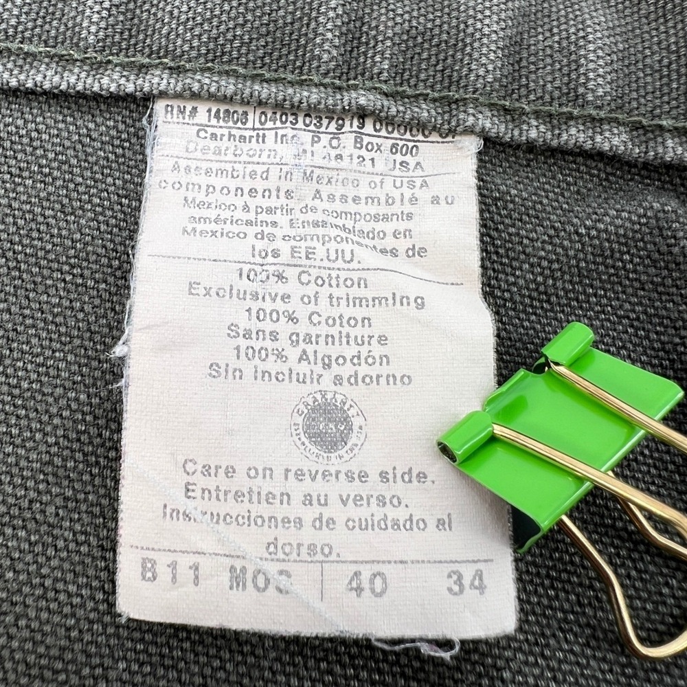 Y2K 2003 Vtg Carhartt Work Pants Men 40x34 Relaxed Fit Canvas Utility B11 - Picture 5 of 8